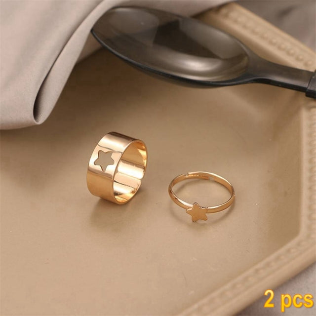 IFMIA Trendy Gold Butterfly Rings For Women Men Lover Couple Rings Set Friendship Engagement Wedding Open Rings 2021 Jewelry